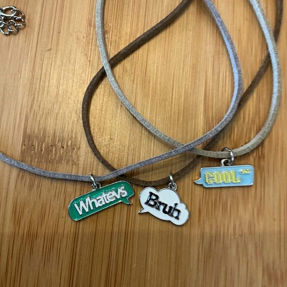 Set of Three Unique Pendant Necklaces, 21”